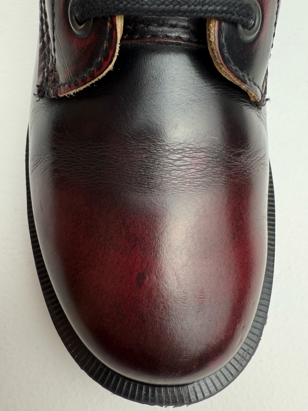Vintage Doc Martens England Oxblood Red Black 101 MIE Rub Off Boots UK 4 - Picture 8 of 15